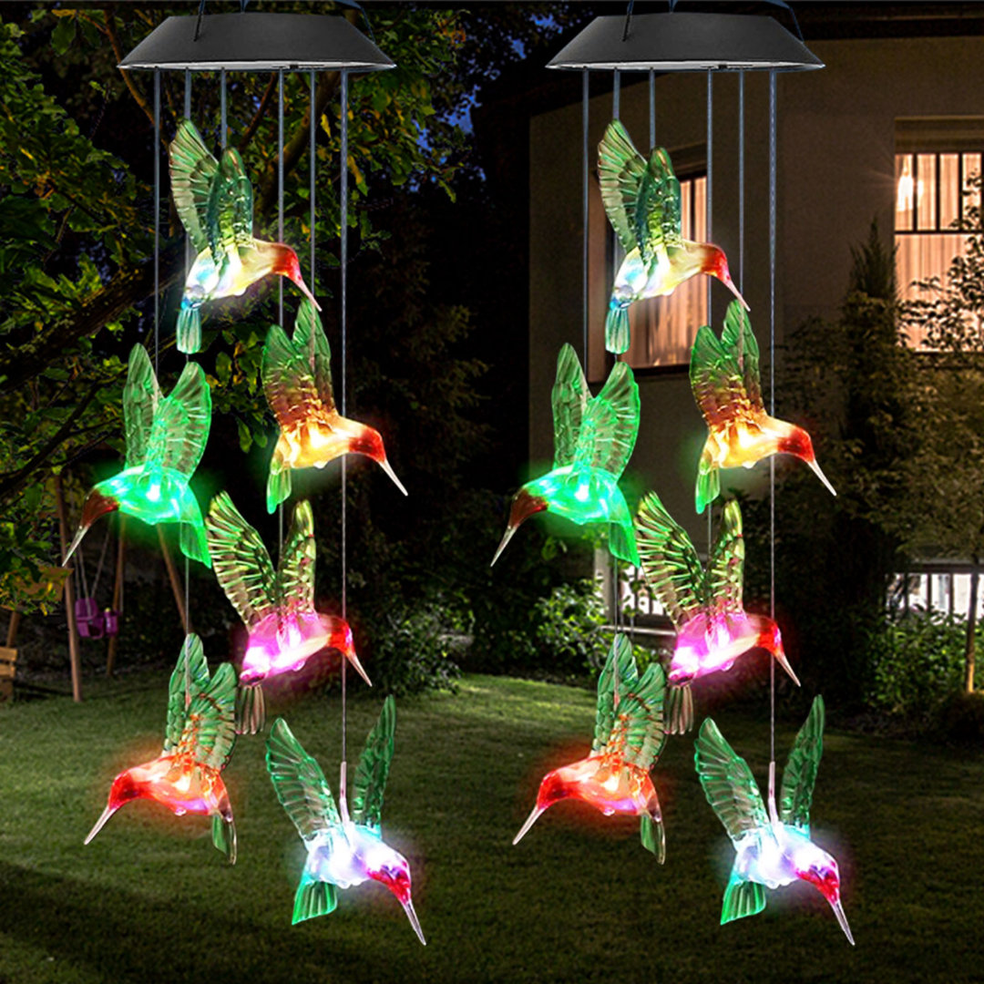 Solar Hummingbird Wind Chime Light Outdoor Waterproof LED Garden Gifts